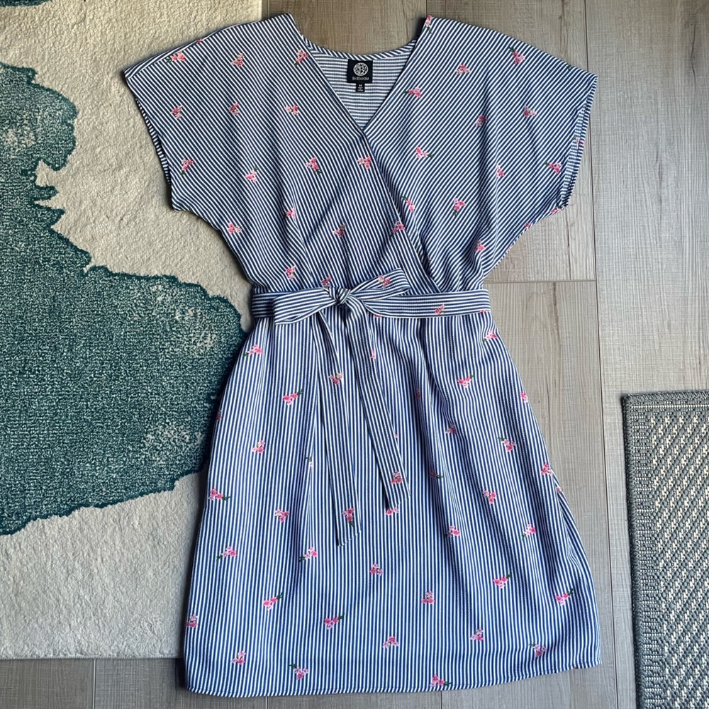 Blue & White Striped Floral Sundress